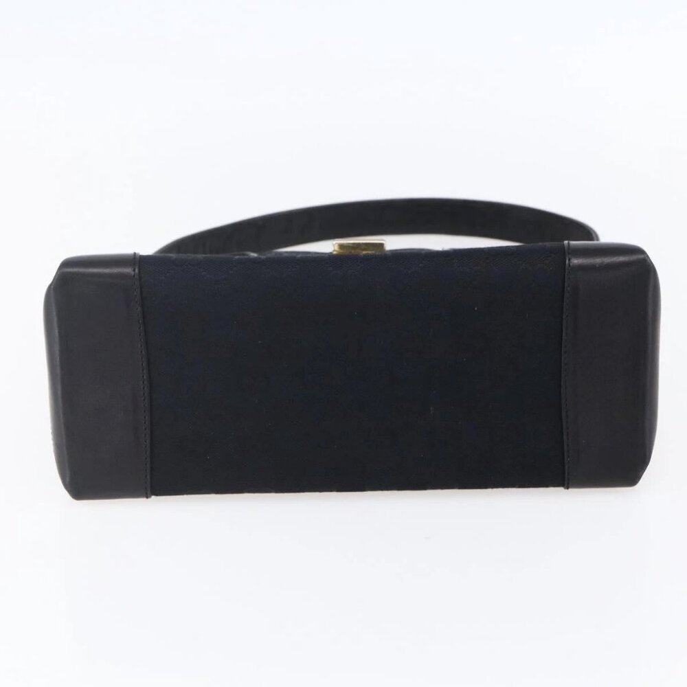 GUCCI GG Canvas Shoulder Bag Black Gold Auth 147856 - Picture 10 of 15